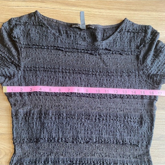BCBGMaxAzria Lace Sheer Striped Top M - Picture 4 of 5